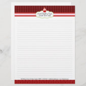 Aardbeiencupcake gevoerd receptenpapier custom briefhoofd (Voorkant / Achterkant)