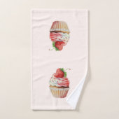 Aardbeiencupcake zoet dessert bad handdoek (Handdoek)