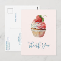 Aardbeiencupcake zoet dessert bedankt