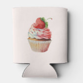 Aardbeiencupcake zoet dessert blikjeskoeler (Achterkant)