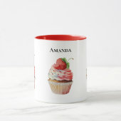 Aardbeiencupcake zoet dessert mok (Midden)