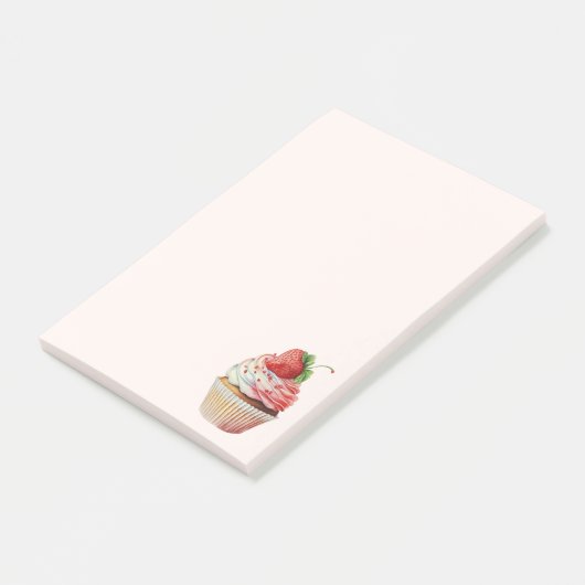 Aardbeiencupcake zoet dessert post-it® notes (Schuin)
