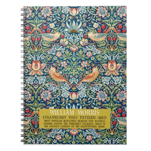 Aardbeiendief - Ontwerp van William Morris Notitieboek (Voorkant)