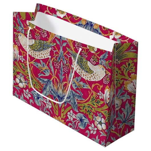 Aardbeiendief, William Morris Large Gift Bag Groot Cadeauzakje (Voorkant Gekanteld)