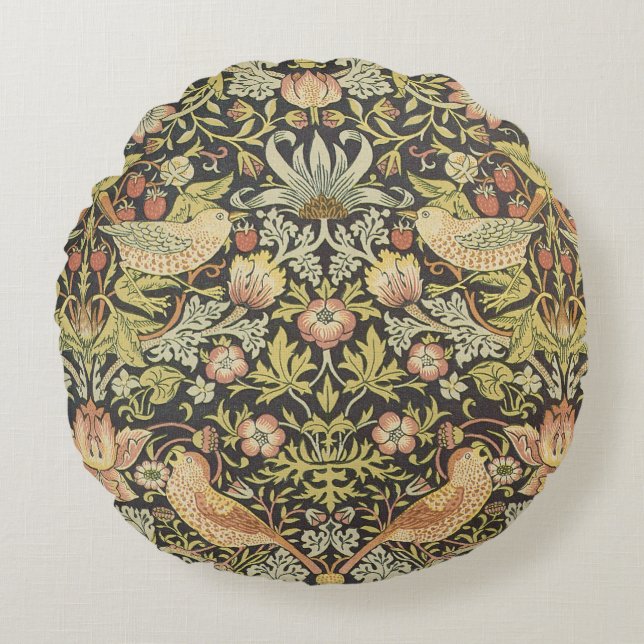 Aardbeiendieven van William Morris,  kunst Rond Kussen (Voorkant)