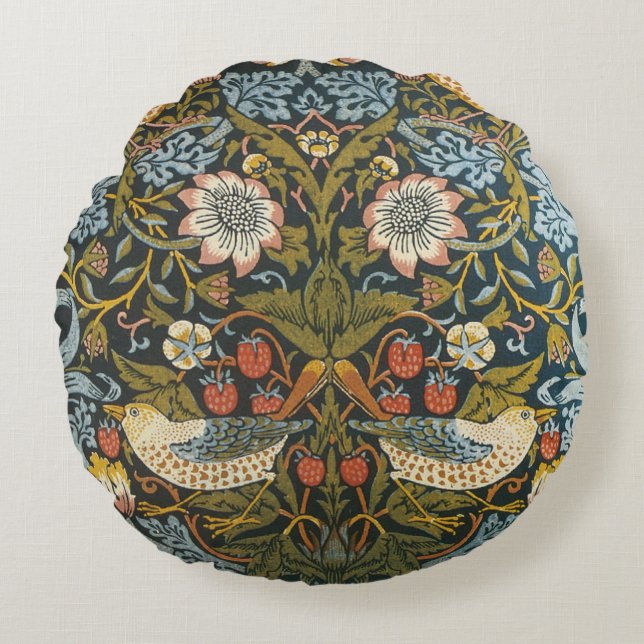 Aardbeiendieven van William Morris,  kunst Rond Kussen (Voorkant)