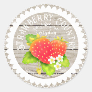 Aardbeiendoilies Grijze pijn Ronde Sticker