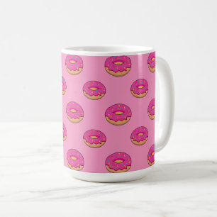 Aardbeiendonut met strooiende Cartoon Koffiemok