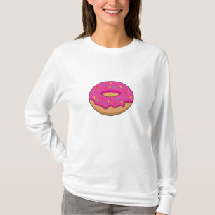 Aardbeiendonut met strooiende Cartoon T-shirt