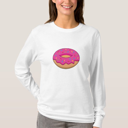 Aardbeiendonut met strooiende Cartoon T-shirt (Voorkant)