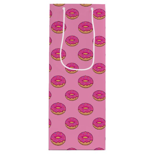 Aardbeiendonut met strooiende Cartoon Wijn Cadeautas (Voorkant)