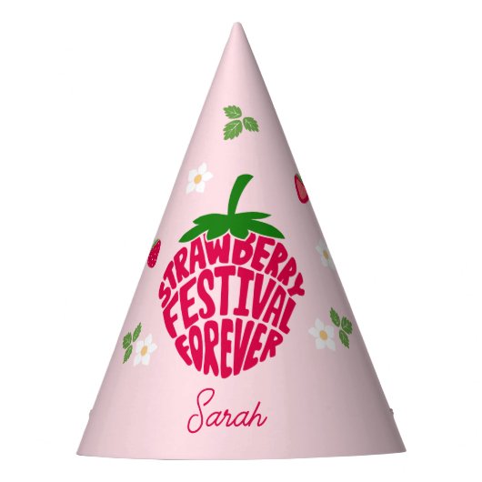 Aardbeienfestival voor altijd schattig  feesthoedjes (Voorkant)