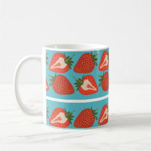 Aardbeienfruit: naadloos patroon herhalen. koffiemok