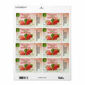 Aardbeienfruitconserven Etiket (Full Sheet)