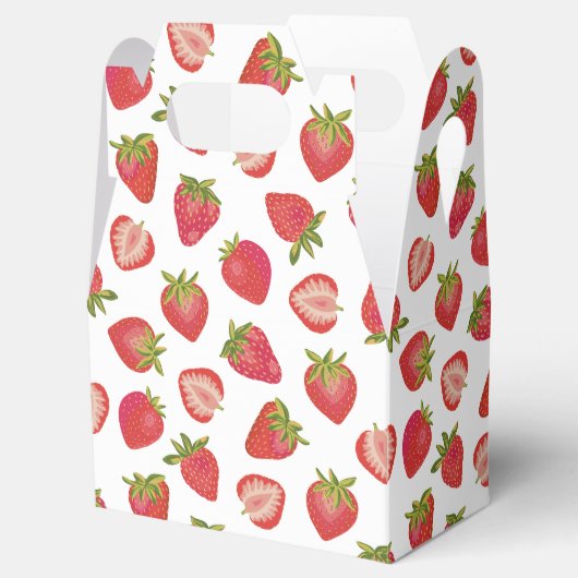 Aardbeienfruitpatroon Bedankdoosjes (Geopend)