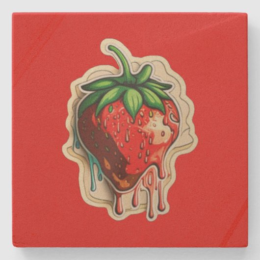 Aardbeiengesteente Onderzetter (Voorkant)