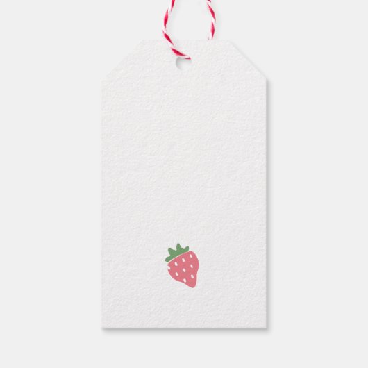 Aardbeiengewas Birthday Berry Much Sweet Cadeaulabel (Achterkant)