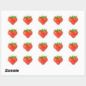 Aardbeienhart Ronde Sticker (Vel)