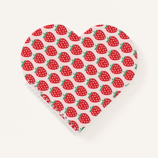 Aardbeienharten bessen zoet roze notitieboek (Voorkant)