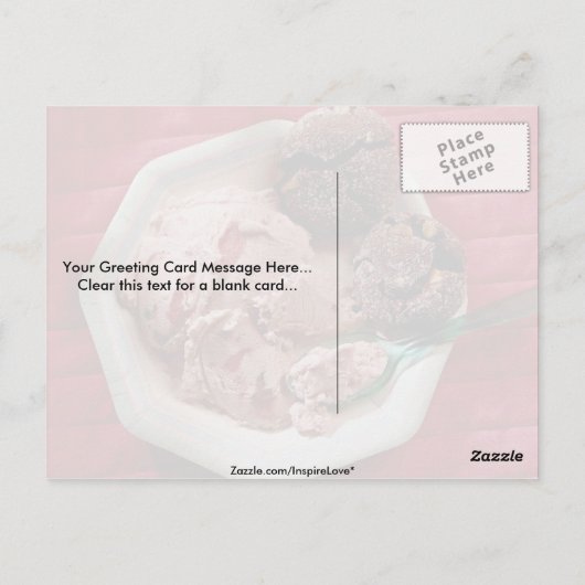 Aardbeienijs Briefkaart (Achterkant)