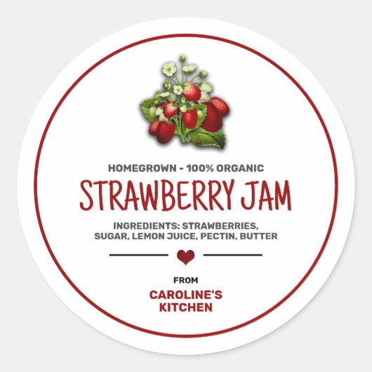 Aardbeieninblikpot Label (Voorkant)