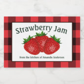 Aardbeienjam behoudt Plaid H Food Label Voedselcontainer Etiket (Enkel label)