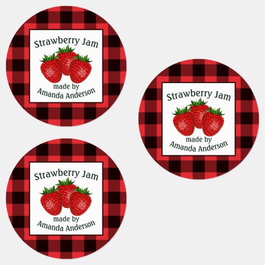 Aardbeienjam bewaart Plaid C Eten Label (Groep)