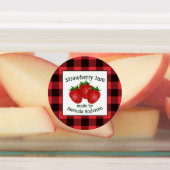 Aardbeienjam bewaart Plaid C Eten Label (Aangebracht)