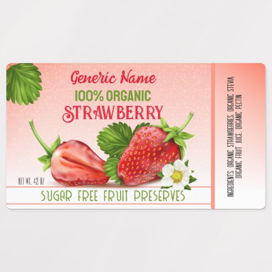 Aardbeienjam Etiket Labels (Design 1)