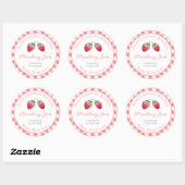 Aardbeienjam Gastvrouw Cadeau Voorraadlabels Ronde Sticker (Vel)