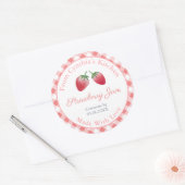 Aardbeienjam Gastvrouw Cadeau Voorraadlabels Ronde Sticker (Envelop)