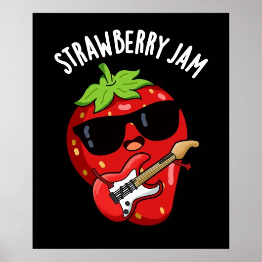 Aardbeienjam Grappige Fruit Stomme Bak Dark BG Poster (Voorkant)