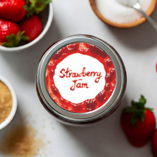 Aardbeienjam Ronde Sticker
