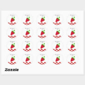 Aardbeienjam Ronde Sticker (Vel)