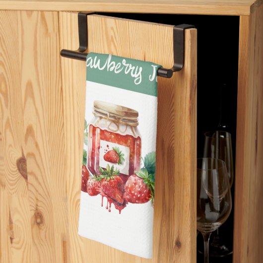 Aardbeienjam Rood en Wit Theedoek (Derde Gevouwen)