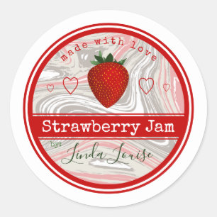 aardbeienjam spiraal labels klassieke ronde sticke