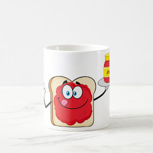 Aardbeienjam Toast Cartoon Karakter Koffiemok