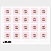 Aardbeienjam Vierkante Sticker (Vel)