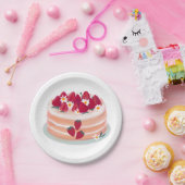 Aardbeienkap en Daisy Flowers Papieren Bordje (Feest)