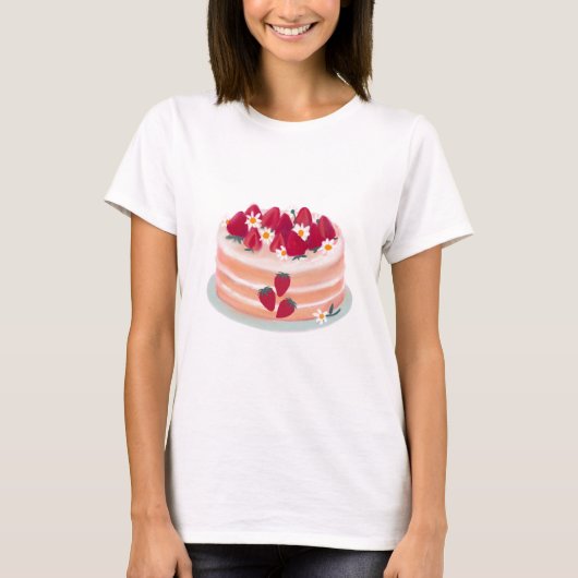 Aardbeienkap en Daisy Flowers T-shirt (Voorkant)