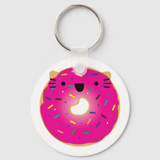Aardbeienkat Donut Sleutelhanger
