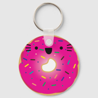 Aardbeienkat Donut Sleutelhanger Uitgerekt