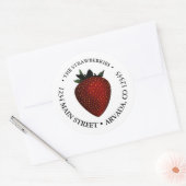  aardbeienklassieke ronde sticker (Envelop)