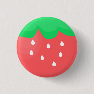 aardbeienknop ronde button 3,2 cm