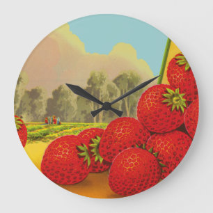  aardbeienkrat Art Kitchen Clock Grote Klok