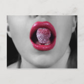 Aardbeienlippen Briefkaart (Voorkant)