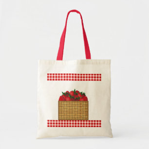 Aardbeienmandje Canvas tas