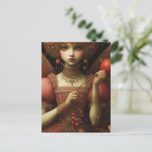 Aardbeienmelk Briefkaart (Staand voorkant)