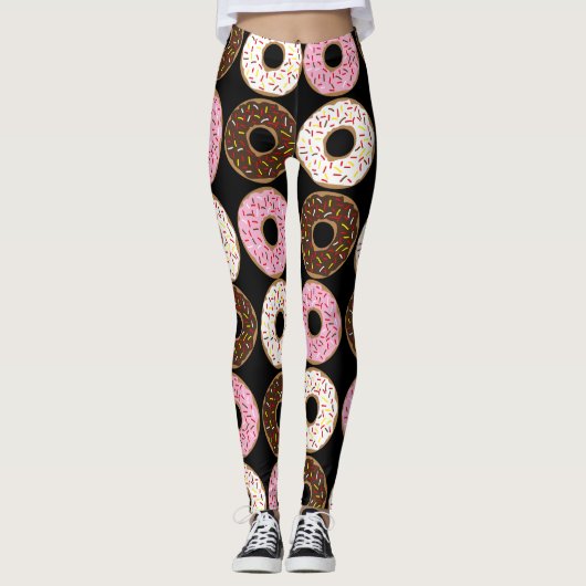aardbeienmelk chocolade donut leggings (Voorkant)