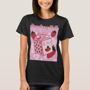 Aardbeienmelk Japans Retro 90s Anime Fruit AES T-shirt